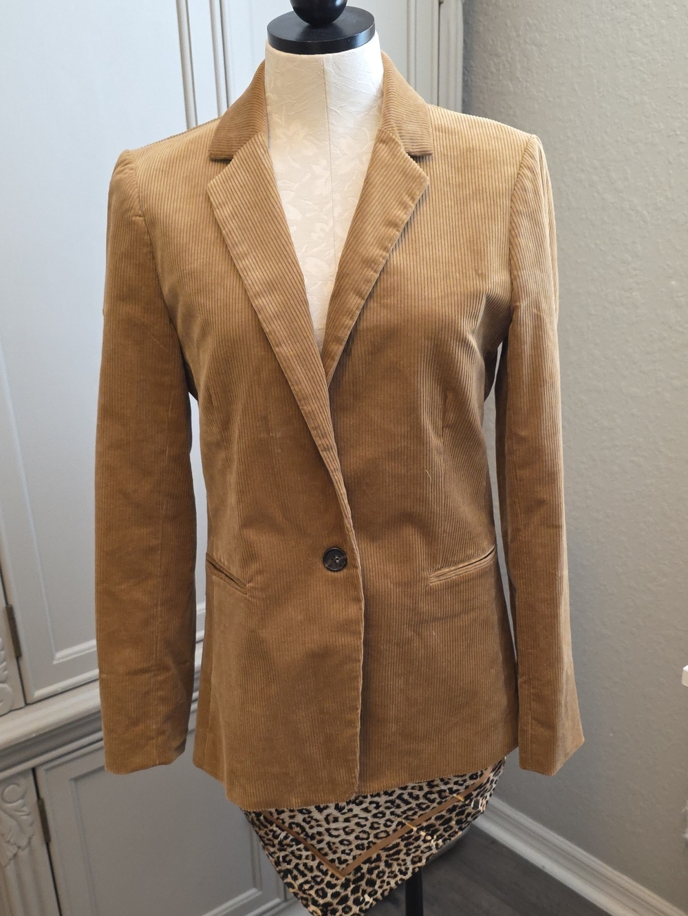 J. Crew Tan Corduroy Single-Button Blazer